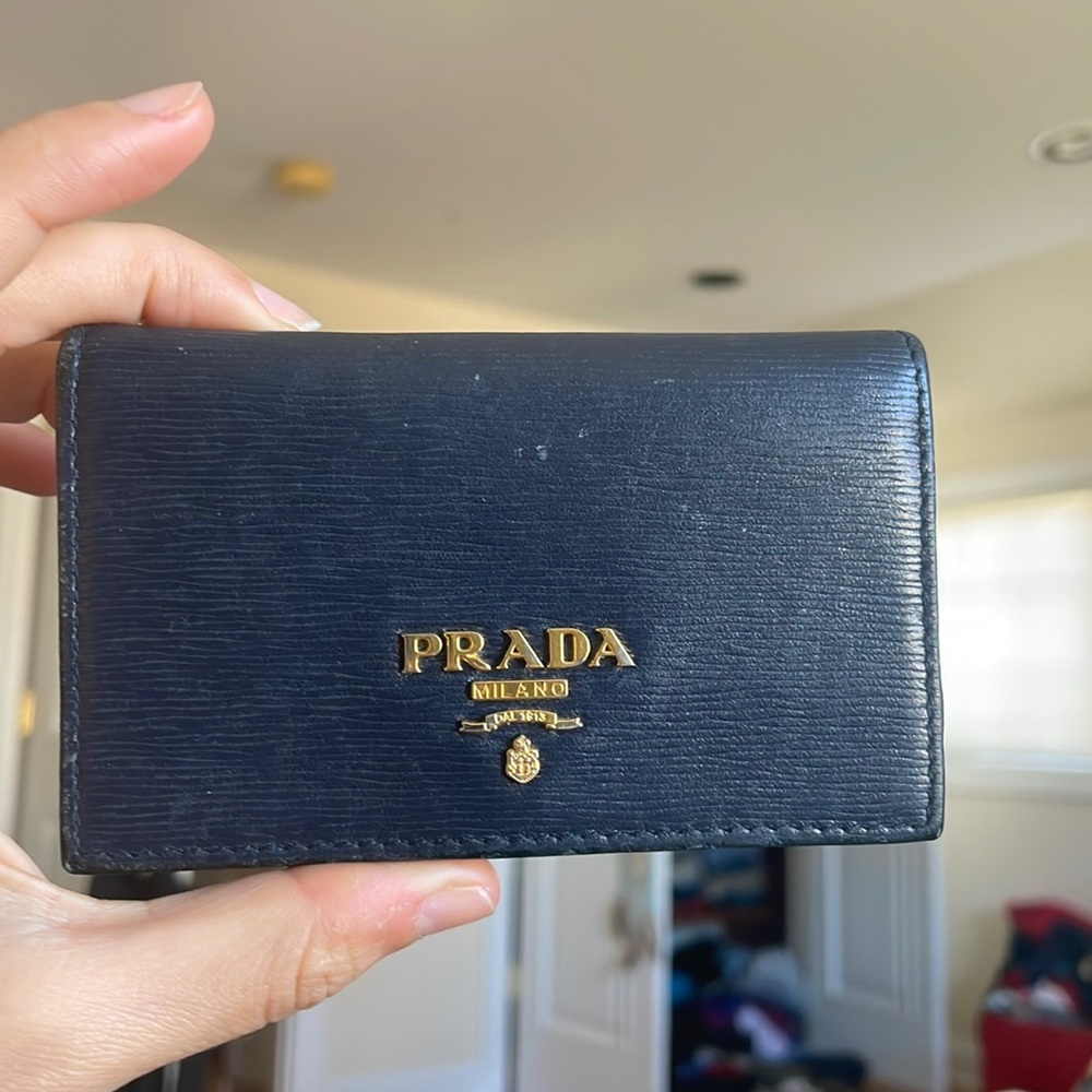 Leather Prada card case